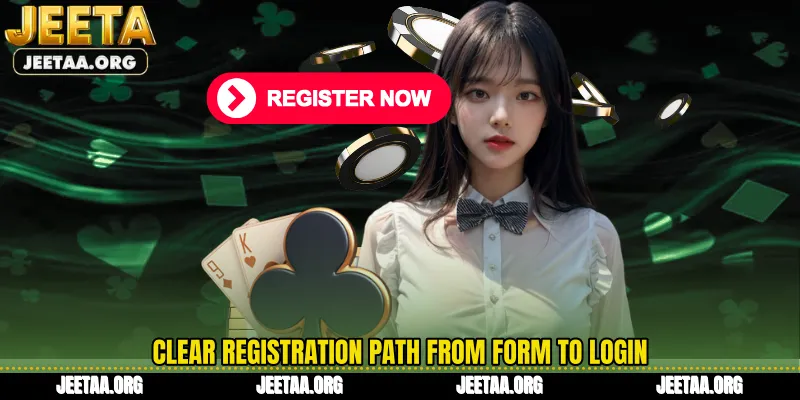 Clear registration path from form to login