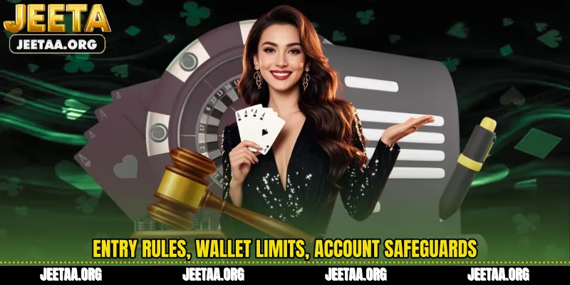Entry rules, wallet limits, account safeguards