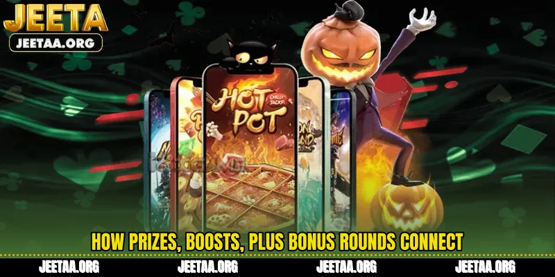 How prizes, boosts, plus bonus rounds connect