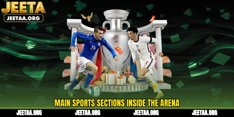 Main sports sections inside the arena